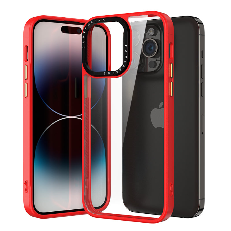 Pro iPhone 14 Pro PC TPU průhledné pouzdro na telefon Zadní kryt proti pádu s kovovými tlačítky Pro iPhone 14 Pro PC TPU průhledné pouzdro na telefon Zadní kryt proti pádu s kovovými tlačítky